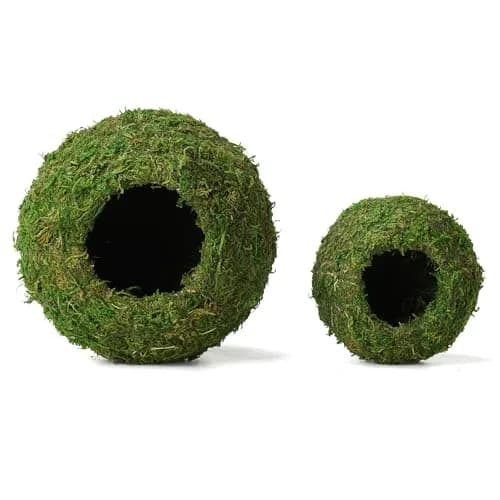 USMOLA Mossy Caves, Artificial Green Moss Hide for Reptiles & Amphibians | Durable Terrarium Decor (4" - Woodland Green) thumbnail 3