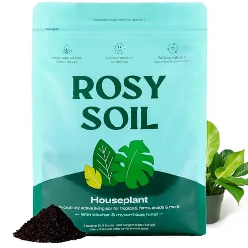 Rosy Soil Houseplant Potting Soil, Organic Indoor Mix, 4 Quarts | Peat-Free, Biochar Enriched thumbnail 1