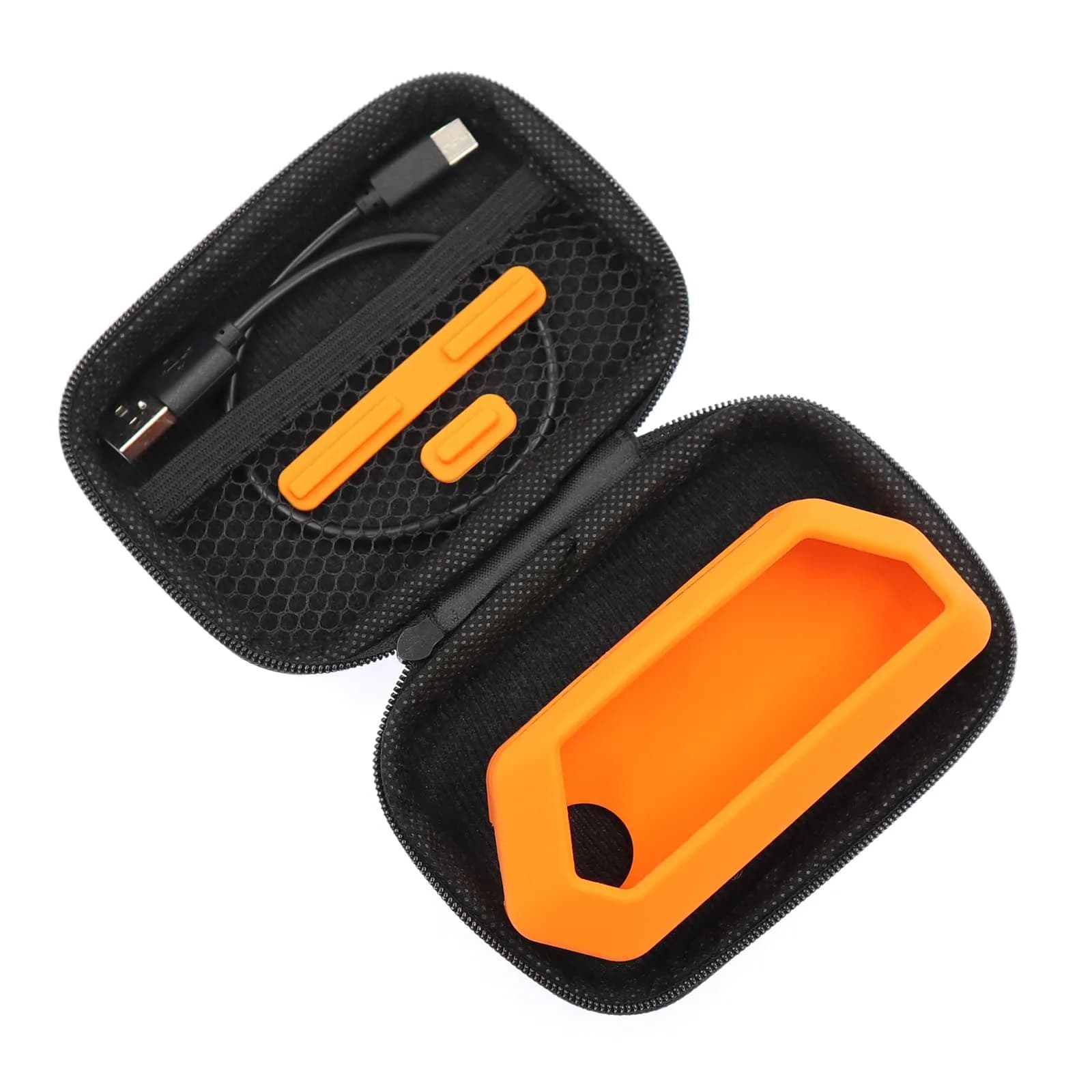HCJYC 5-in-1 Protective Case Set for Flipper Zero, Soft Silicone & EVA Carrying Case with 3 Screen Protectors, Orange - view 2