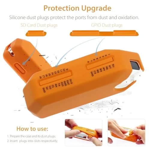 HCJYC 5-in-1 Protective Case Set for Flipper Zero, Soft Silicone & EVA Carrying Case with 3 Screen Protectors, Orange thumbnail 3