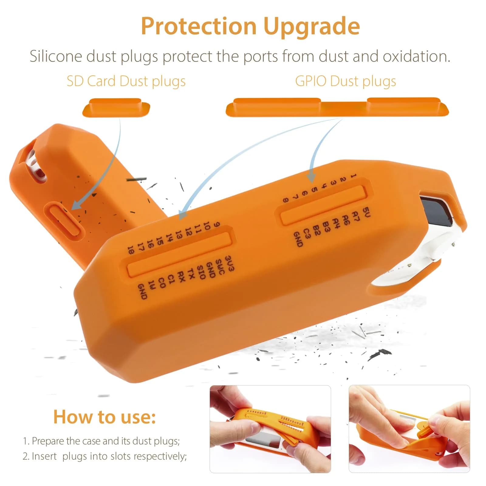 HCJYC 5-in-1 Protective Case Set for Flipper Zero, Soft Silicone & EVA Carrying Case with 3 Screen Protectors, Orange - view 3