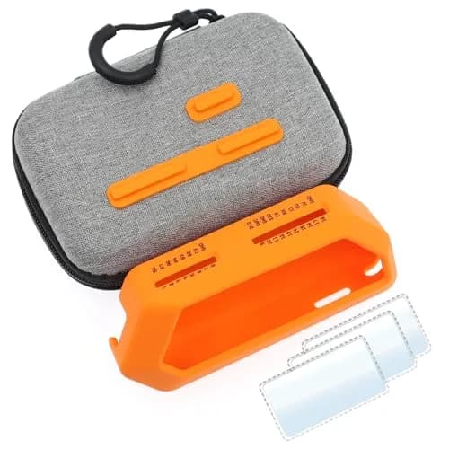 HCJYC 5-in-1 Protective Case Set for Flipper Zero, Soft Silicone & EVA Carrying Case with 3 Screen Protectors, Orange thumbnail 4