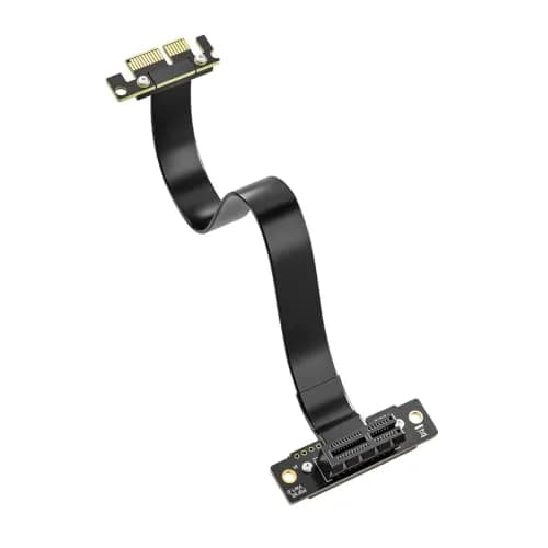 10Gtek PCIe 3.0 x1 Riser Cable 15cm (0.49ft) | Male 90° to Female 90° Extender Jumper for Graphics thumbnail 1