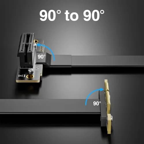 10Gtek PCIe 3.0 x1 Riser Cable 15cm (0.49ft) | Male 90° to Female 90° Extender Jumper for Graphics thumbnail 7