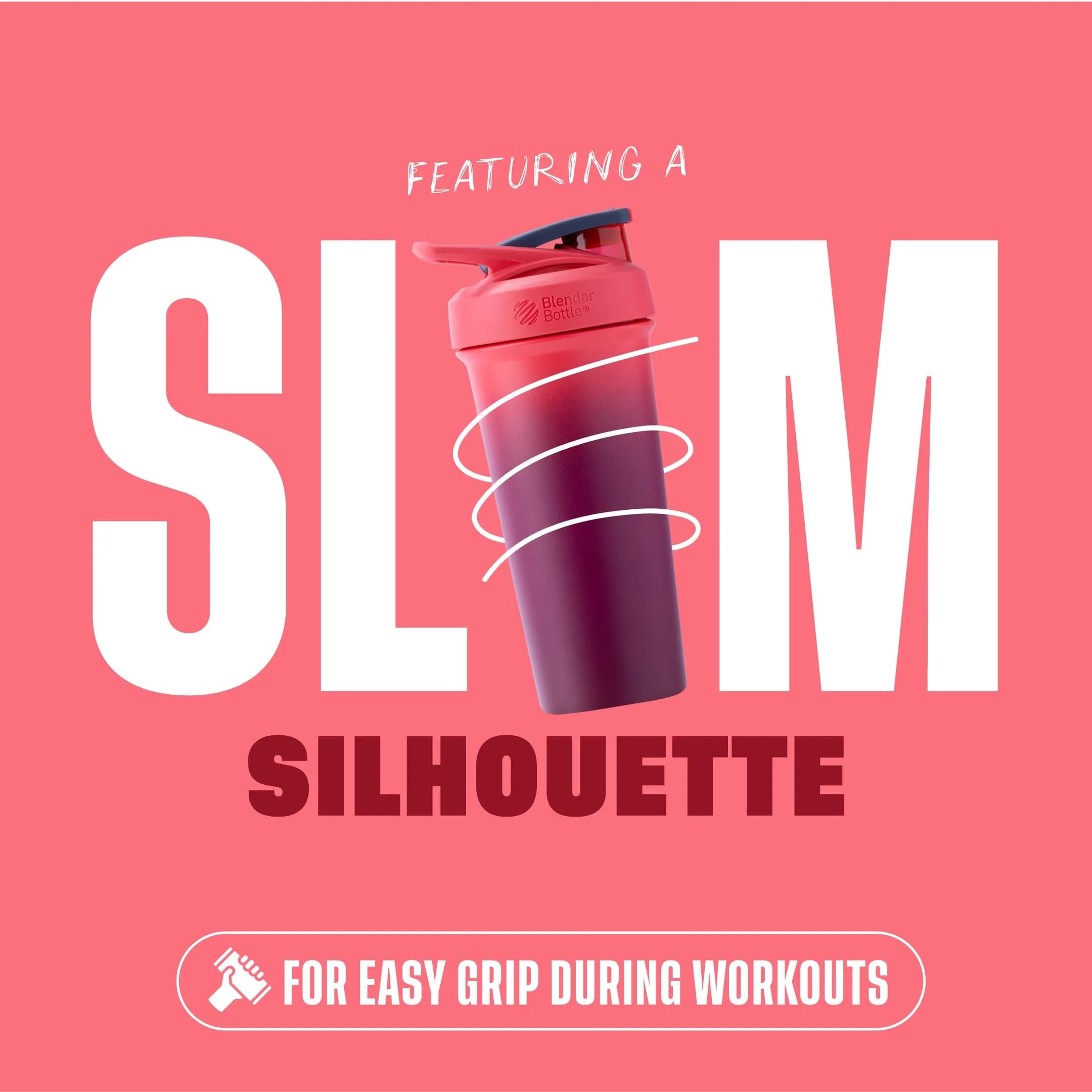 BlenderBottle Sport Sleek Stainless Steel Shaker Bottle 740ml (25 oz) | Keeps Drinks Cold 24 Hours - view 7