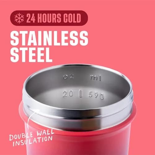 BlenderBottle Sport Sleek Stainless Steel Shaker Bottle 740ml (25 oz) | Keeps Drinks Cold 24 Hours thumbnail 3