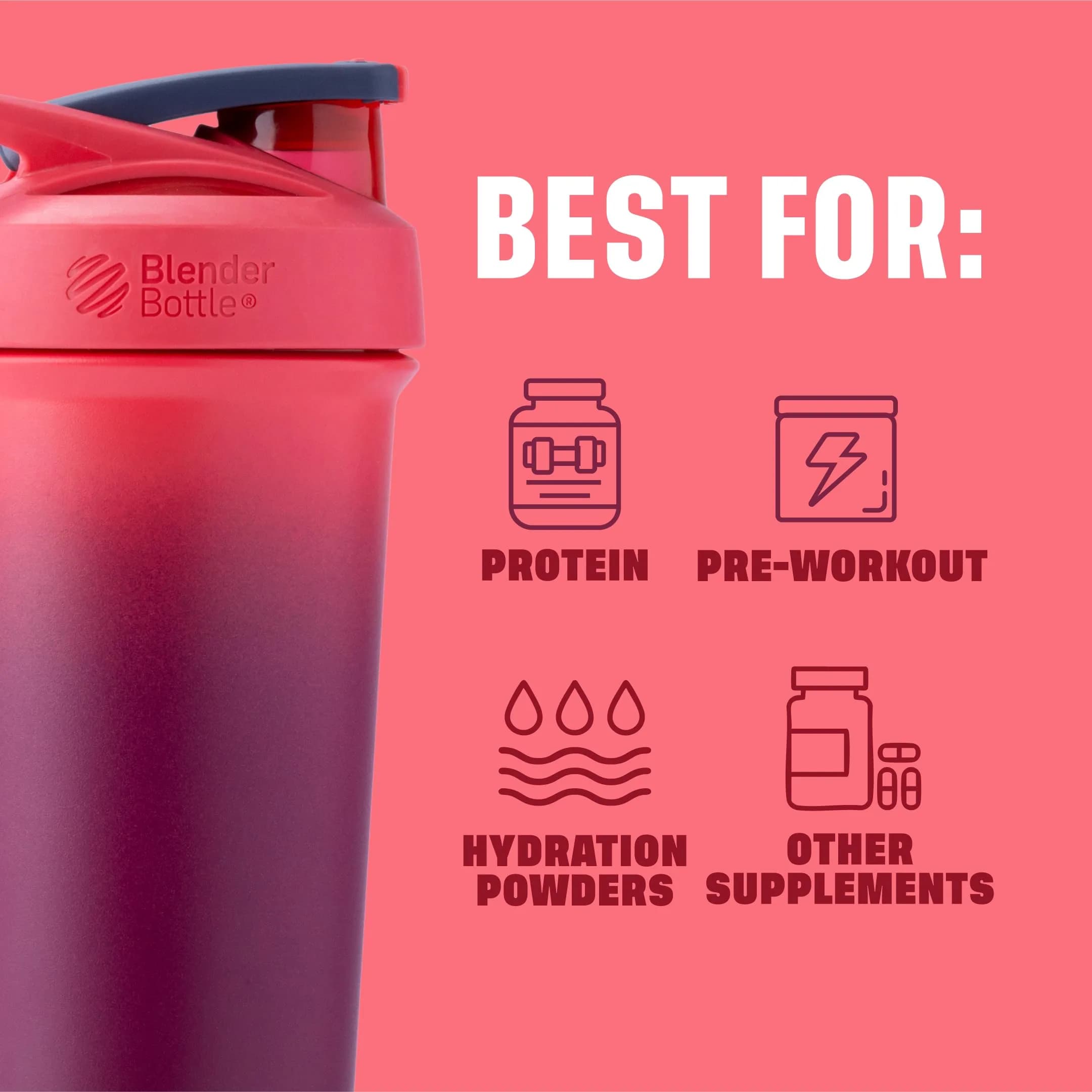 BlenderBottle Sport Sleek Stainless Steel Shaker Bottle 740ml (25 oz) | Keeps Drinks Cold 24 Hours - view 4