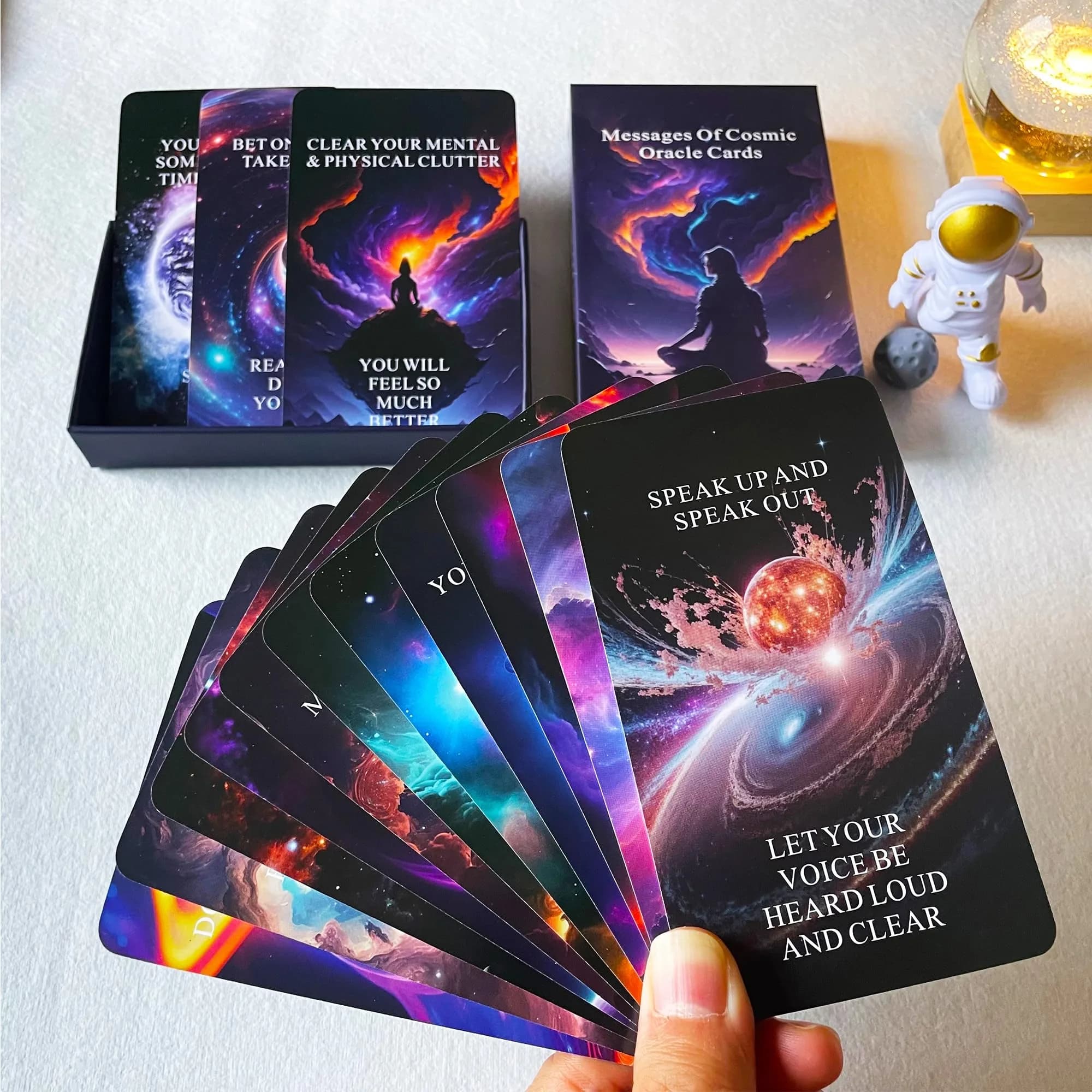 Qcsdckot Higher Self Messages Oracle Deck, Cosmic Oracle Cards, Positive Affirmations Cards Help You Create Your Best Life — Colorful
