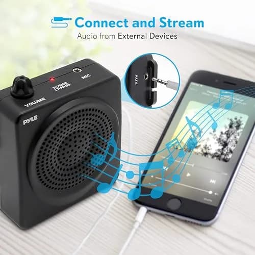 Pyle Portable Voice Amplifier 50W with Headset Mic | Rechargeable Battery, 8+ Hrs Use thumbnail 5