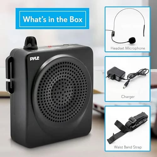 Pyle Portable Voice Amplifier 50W with Headset Mic | Rechargeable Battery, 8+ Hrs Use thumbnail 7