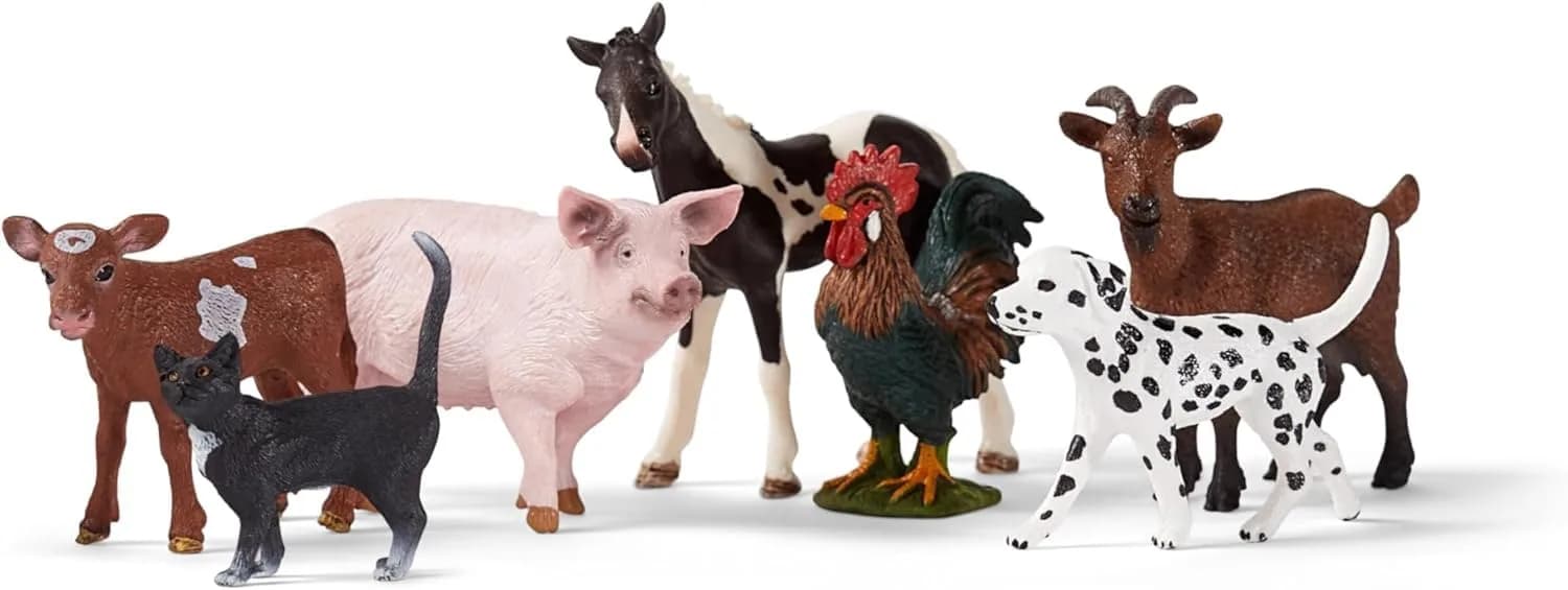 Schleich Farm World 7-Piece Farm Animal Playset 2.27 kg (5 lb) | Realistic Educational Toy Figures for Kids Ages 3+