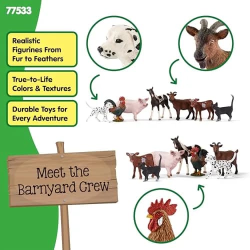 Schleich Farm World 7-Piece Farm Animal Playset 2.27 kg (5 lb) | Realistic Educational Toy Figures for Kids Ages 3+ thumbnail 3