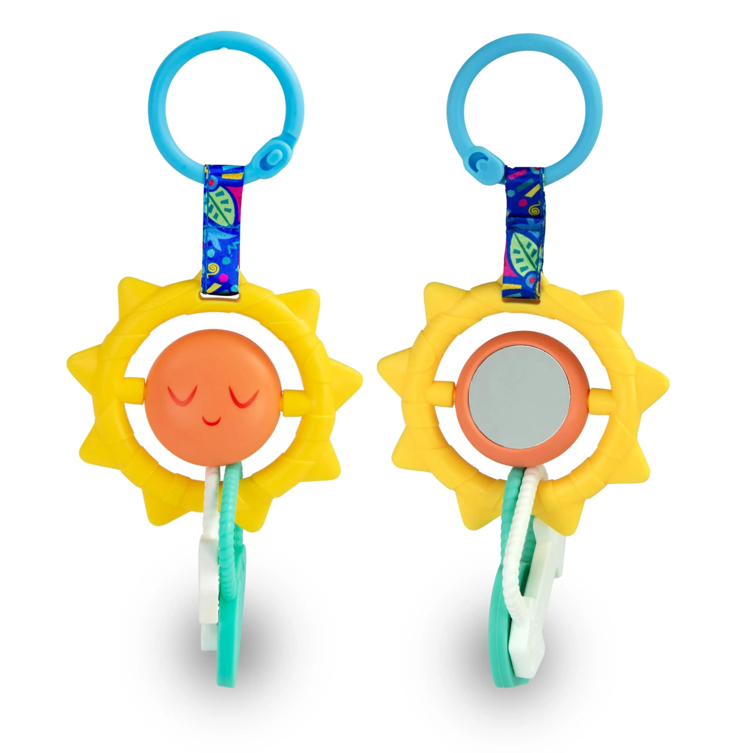 BEBÉ FUERTE Strong & Sunny Clip On Stroller Toy for Infants | Bilingual Developmental Baby Teething Toy — RA001
