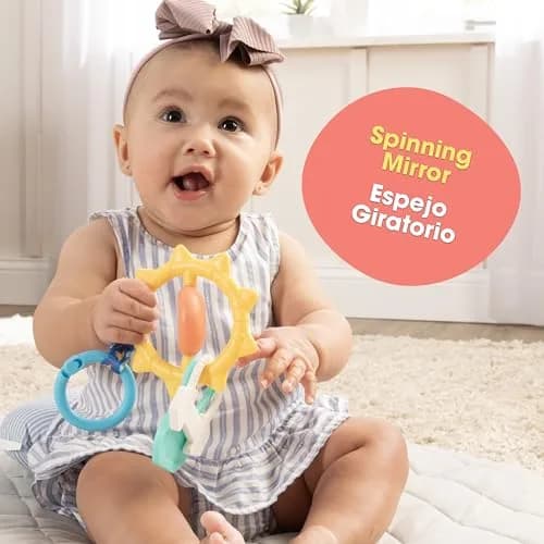 BEBÉ FUERTE Strong & Sunny Clip On Stroller Toy for Infants | Bilingual Developmental Baby Teething Toy thumbnail 4