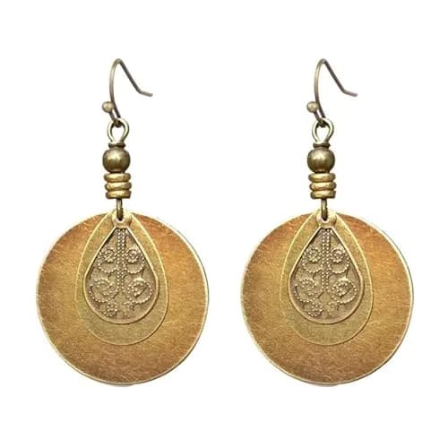 MALOYANVE Bohemian Dangle Earrings for Women, 6cm (2.36 inches) | Handmade Antique Ethnic Jewelry thumbnail 1