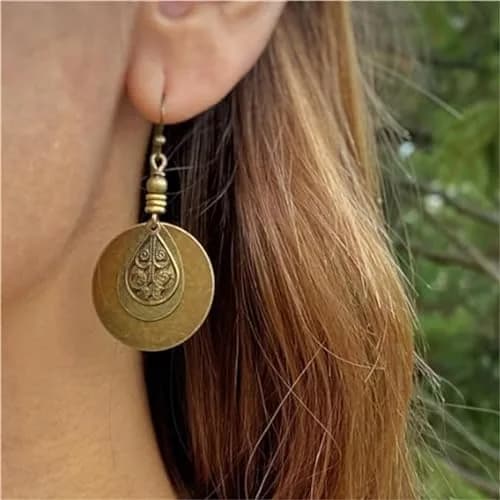 MALOYANVE Bohemian Dangle Earrings for Women, 6cm (2.36 inches) | Handmade Antique Ethnic Jewelry thumbnail 3