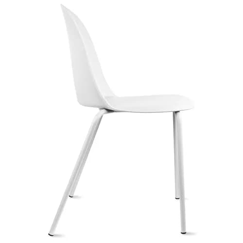 2xhome Modern Stackable Armless Dining Chair | Plastic Shell Seat with Metal Legs | Indoor or Outdoor Use thumbnail 4