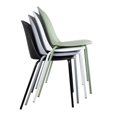 2xhome Modern Stackable Armless Dining Chair | Plastic Shell Seat with Metal Legs | Indoor or Outdoor Use thumbnail 7