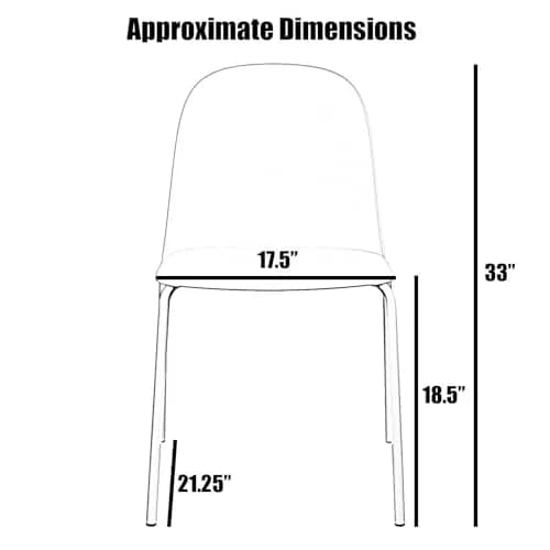 2xhome Modern Stackable Armless Dining Chair | Plastic Shell Seat with Metal Legs | Indoor or Outdoor Use thumbnail 2