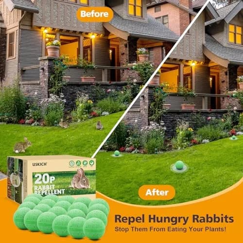 USKICH Natural Peppermint Oil Rabbit Repellent Pellets 20 Pack | 20 Count, 8 Gloves, 10 Mesh Bags thumbnail 5