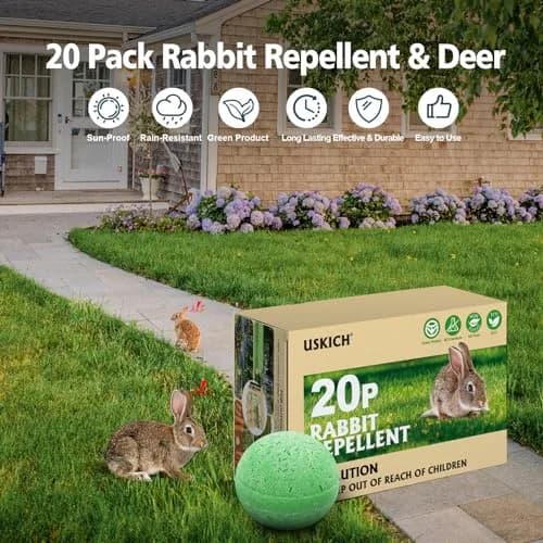 USKICH Natural Peppermint Oil Rabbit Repellent Pellets 20 Pack | 20 Count, 8 Gloves, 10 Mesh Bags thumbnail 2