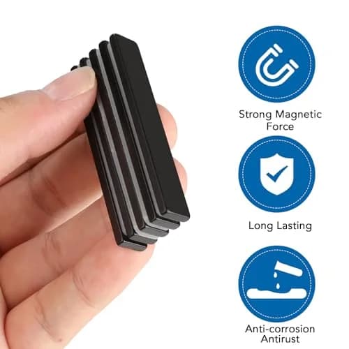 TRYMAG Strong Neodymium Bar Magnets with Adhesive Backing, 50 Pack, 60x10x3 mm | Powerful Rare Earth Magnets for Industrial & DIY Use thumbnail 4