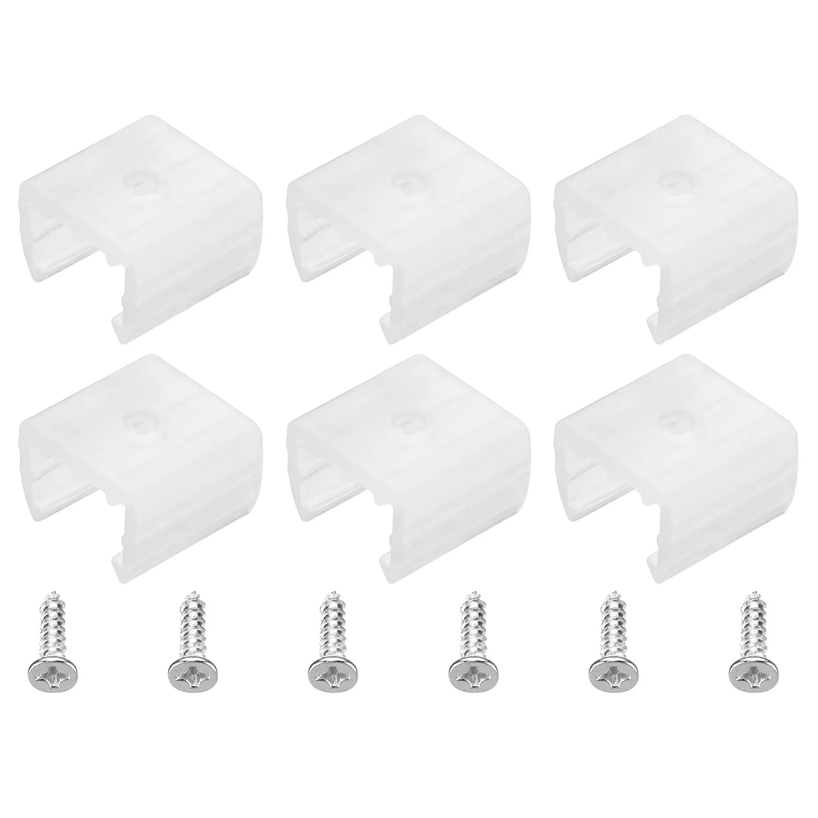MECCANIXITY Waterproof LED Strip Mounting Clips Fit 10-12mm Strip | Translucent Polypropylene, 50pcs