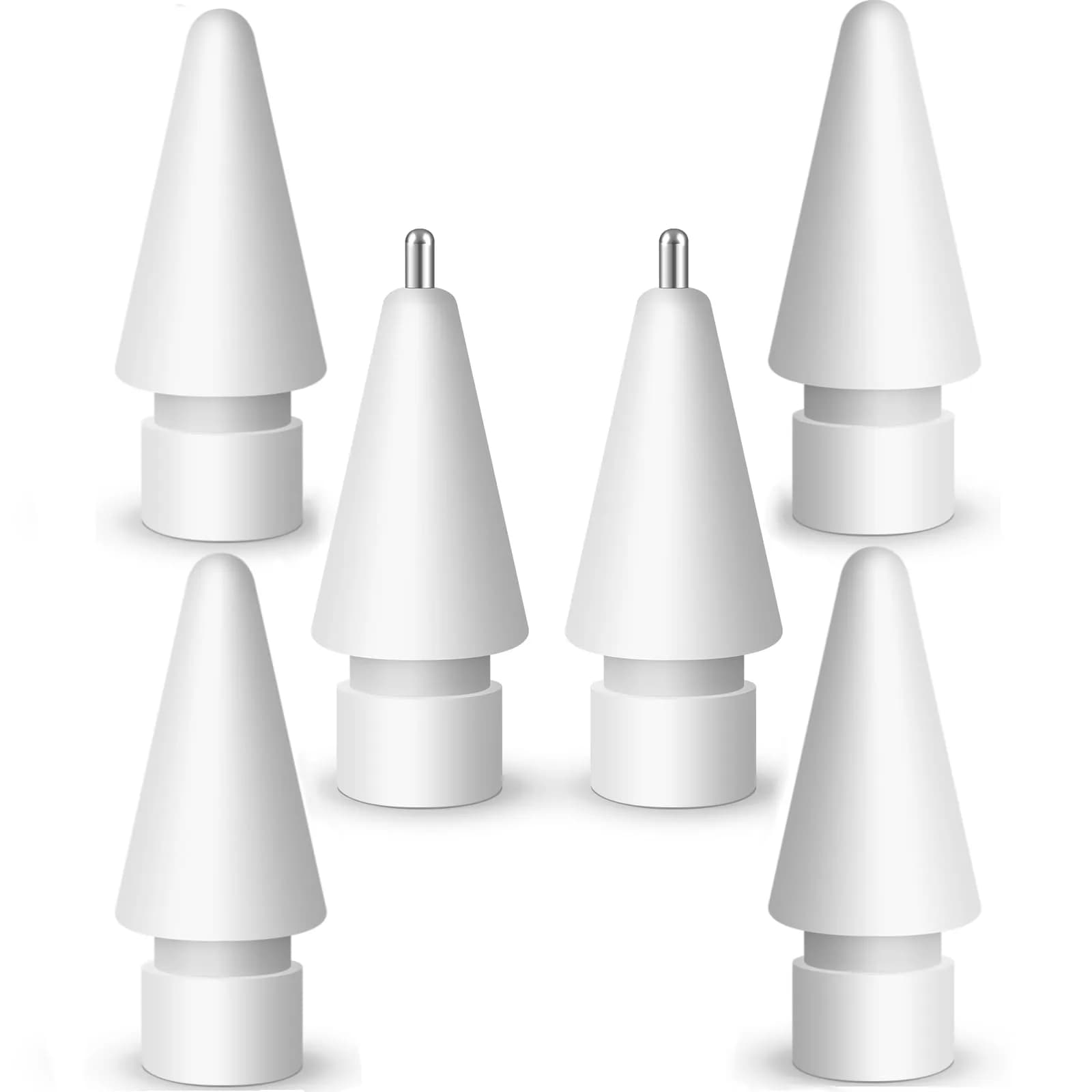 MEKO Replacement Pencil Tips for Apple Pencil 1st/2nd Gen | Precise, Wear-Resistant — 6 Pcs White