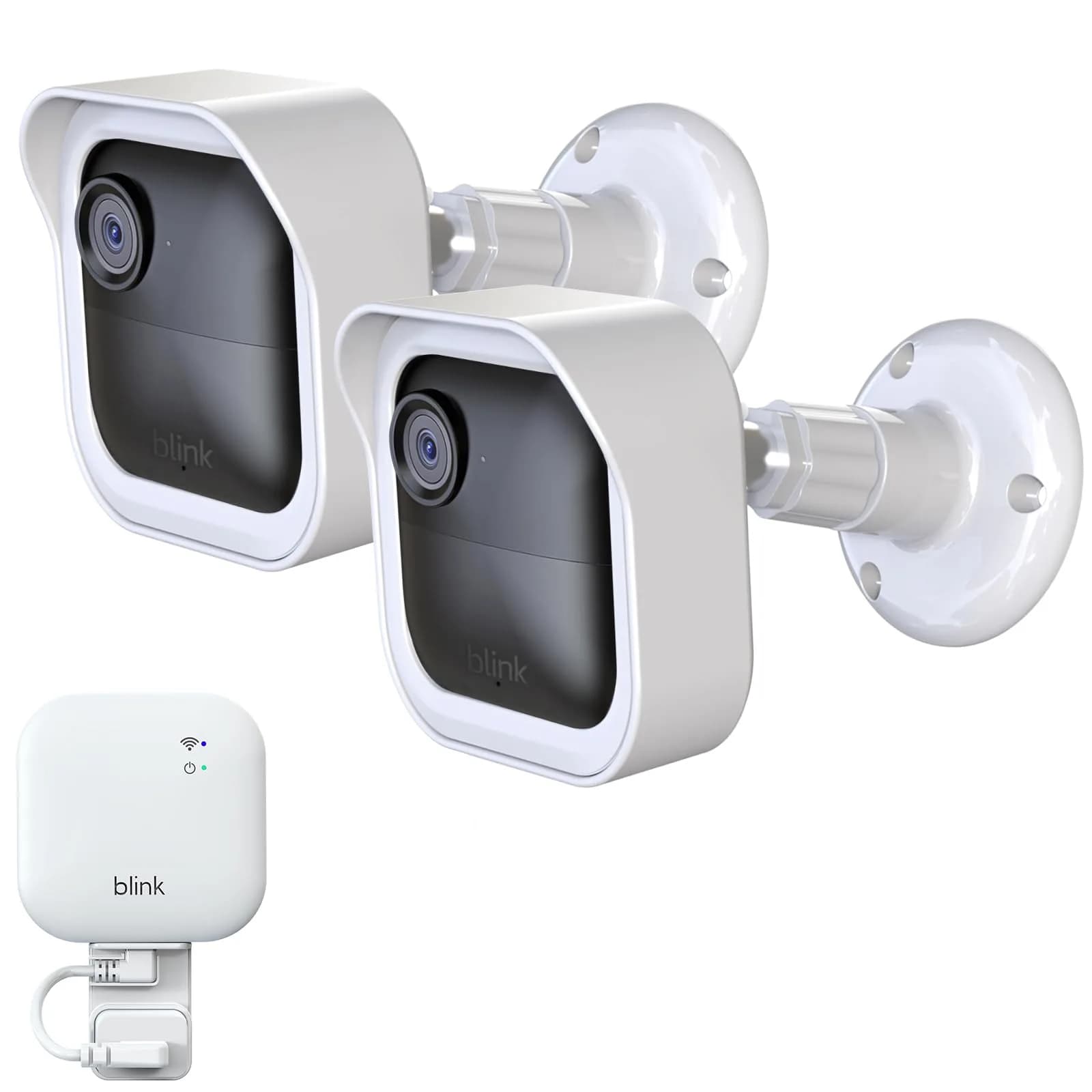 Pefecon White Mount Bracket for Blink Outdoor Cameras | 360° Adjustable, Weatherproof, Easy Install