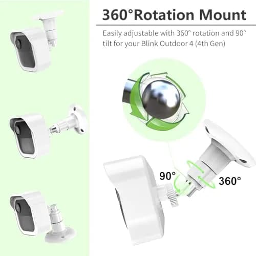 Pefecon White Mount Bracket for Blink Outdoor Cameras | 360° Adjustable, Weatherproof, Easy Install thumbnail 4