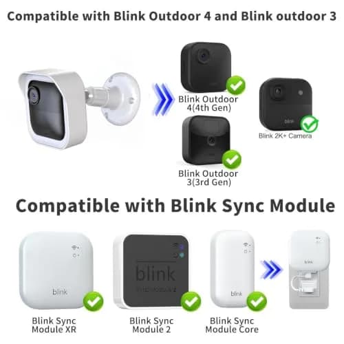 Pefecon White Mount Bracket for Blink Outdoor Cameras | 360° Adjustable, Weatherproof, Easy Install thumbnail 2