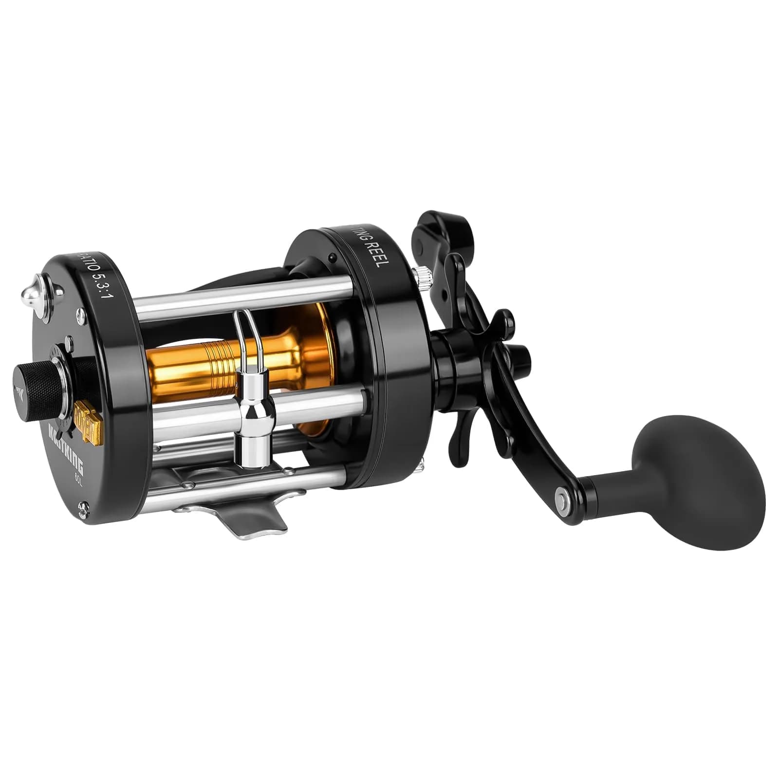 KastKing Rover Round Baitcasting Reel, 50 Size, Left, Black | Power & Durability for Freshwater & Saltwater
