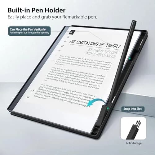 TiMOVO Black Case for Remarkable 2 10.3" (26.16 cm) with Pen Slot | Protective Folio Cover for 2020 Tablet thumbnail 3