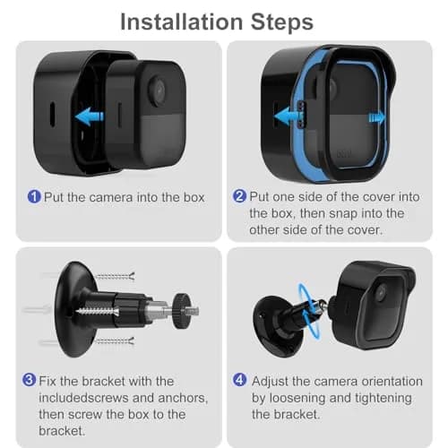 Pefecon Blink Outdoor Camera Mount, 2-Pack Black | 360° Swivel & 90° Tilt for Blink Outdoor 4/2K+/3rd Gen thumbnail 9