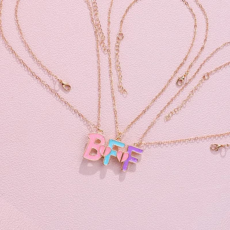 Ancnoz Matching BFF Necklaces for 3 Girls | Friendship Pendant Set in Stainless Steel thumbnail 7
