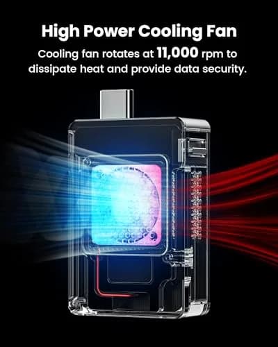 SHARGE Disk M.2 NVMe SSD Enclosure with Active Cooling System, 10Gbps USB C 3.2 Gen2, 2TB Capacity thumbnail 4