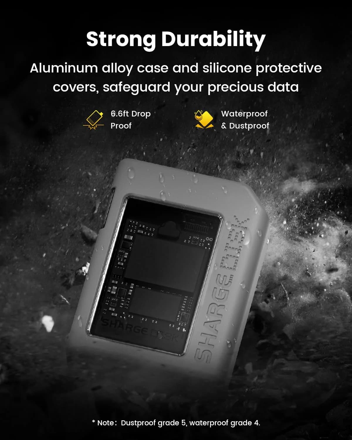 SHARGE Disk M.2 NVMe SSD Enclosure with Active Cooling System, 10Gbps USB C 3.2 Gen2, 2TB Capacity - view 5