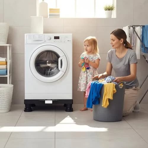 Hacaroa Mini Fridge Stand with 4 Strong Feet | Adjustable Small Appliance Base for Washer & Dryer, Black thumbnail 6
