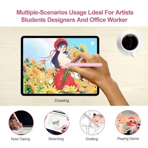 JvKzaen Stylus Pen for iPad 2018-2026 | Palm Rejection, Apple Pencil Compatible, 0.9mm Tip, Type-C Charging thumbnail 3