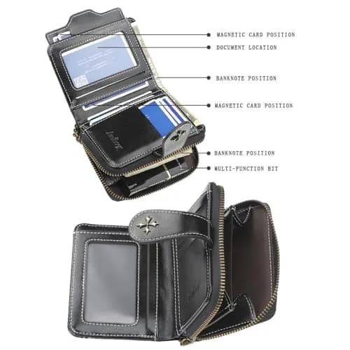GGOOB Small Wallet for Women Zip Bifold Brown | Compact & Roomy with Zipper Coin Pocket thumbnail 4