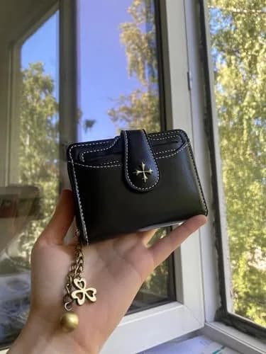 GGOOB Small Wallet for Women Zip Bifold Vintage Wallet Goth Purse Mini Leather Cash Wallets with Zipper Coin Pocket (Red,Small) | Compact & Roomy thumbnail 8