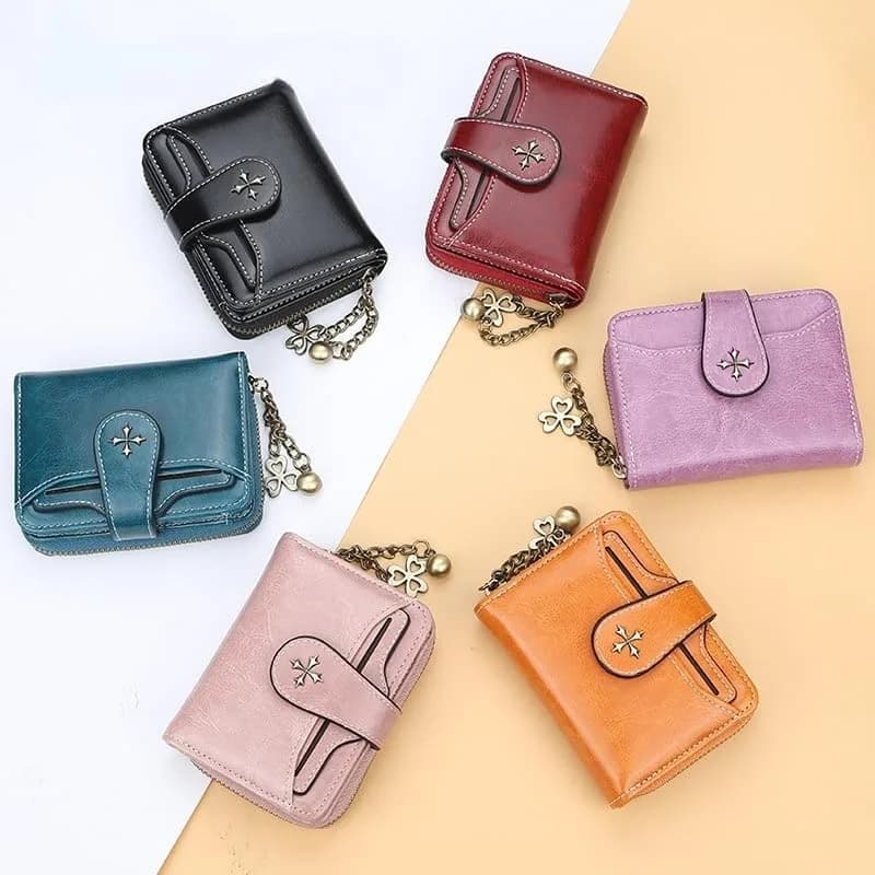 GGOOB Small Wallet for Women Zip Bifold Vintage Wallet Blue | Compact & Roomy thumbnail 6