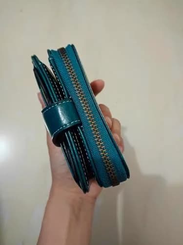 GGOOB Small Wallet for Women Zip Bifold Vintage Wallet Blue | Compact & Roomy thumbnail 4