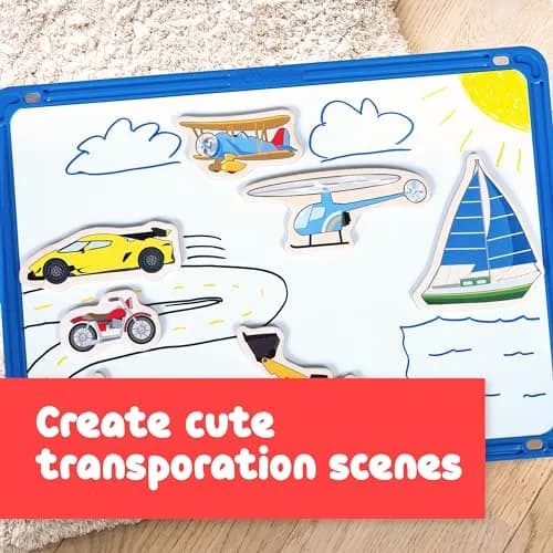 Spark & Wow Wooden Magnets, Transport | 20 Colorful Transportation Shapes for Kids thumbnail 4