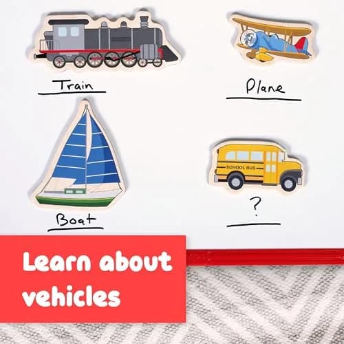 Spark & Wow Wooden Magnets, Transport | 20 Colorful Transportation Shapes for Kids thumbnail 6