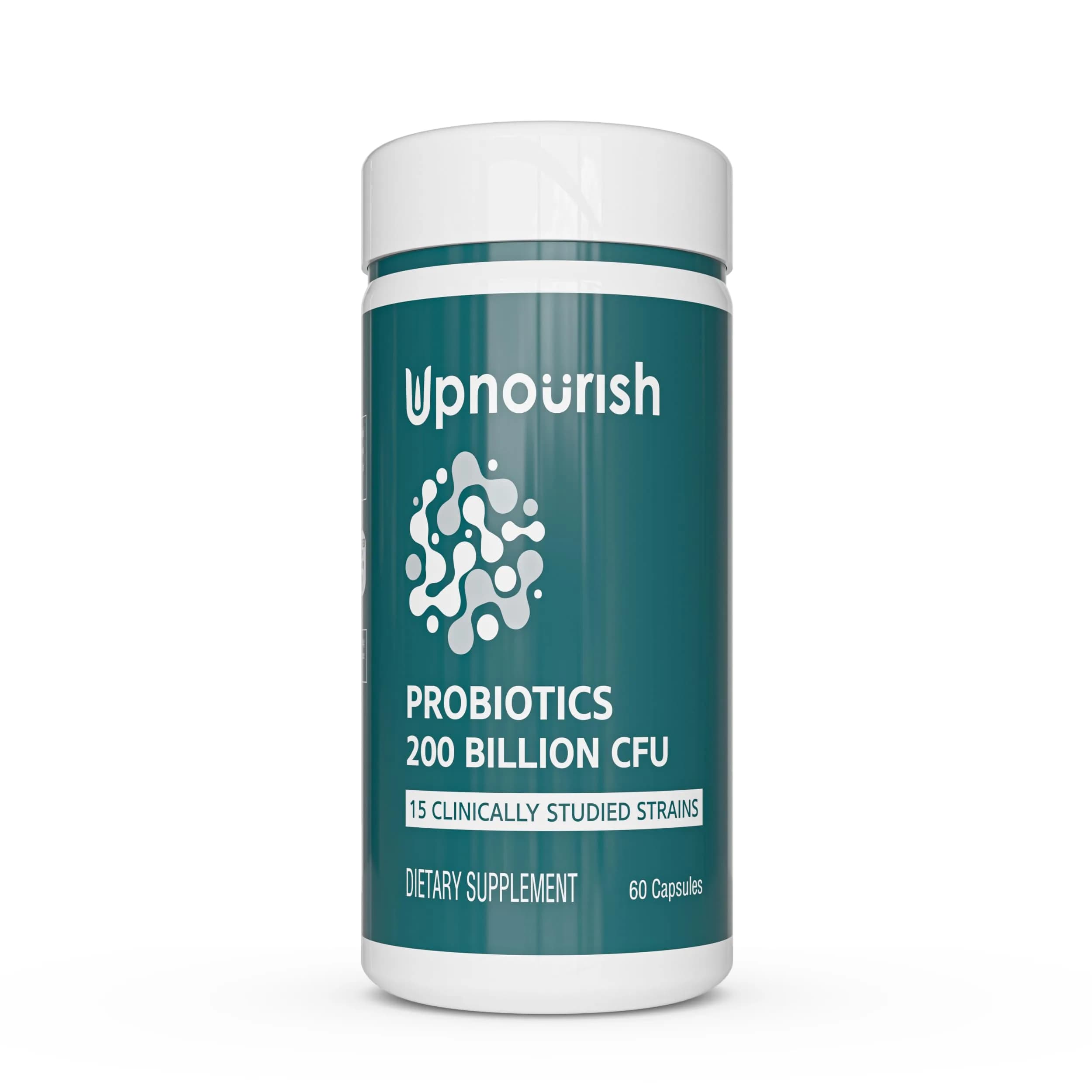UpNourish Probiotics 200B CFUs | Vegan Capsules for Digestive Health Support - main product image