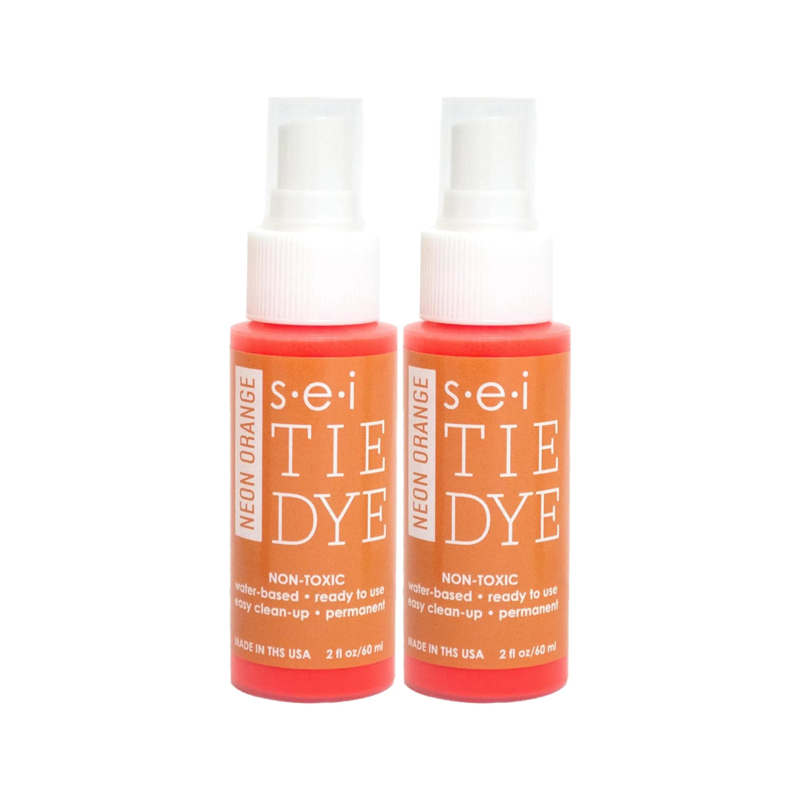S·E·I Neon Orange Tie Dye Spray Bottle 2oz (59ml) | Permanent Fabric Dye for Clothing & Crafts - main product image