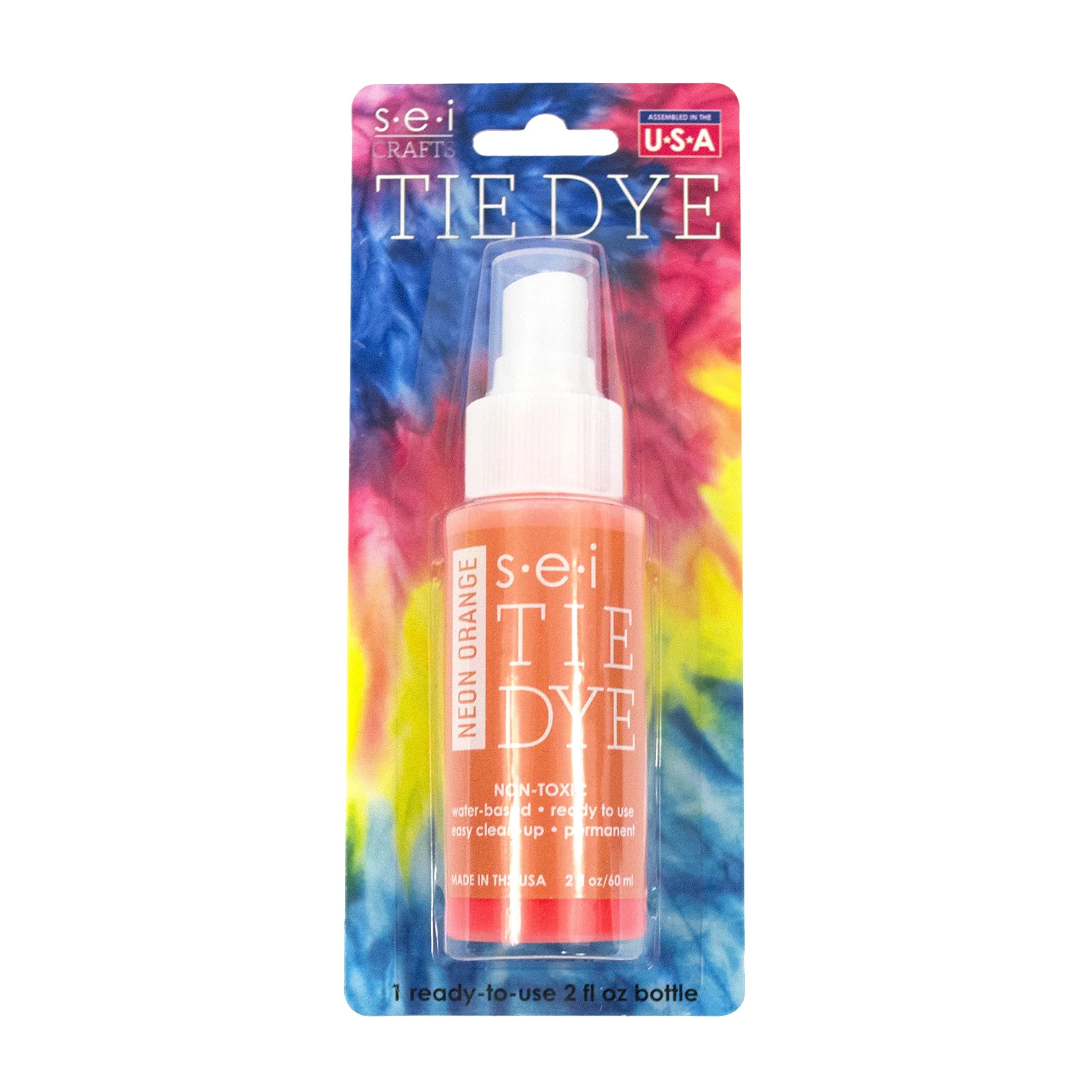 S·E·I Neon Orange Tie Dye Spray Bottle 2oz (59ml) | Permanent Fabric Dye for Clothing & Crafts - view 4