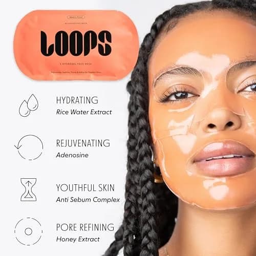 LOOPS Weekly Reset - Rejuvenating Korean Hydrogel Face Masks, 5pc | Hydrates & Refines Pores thumbnail 3
