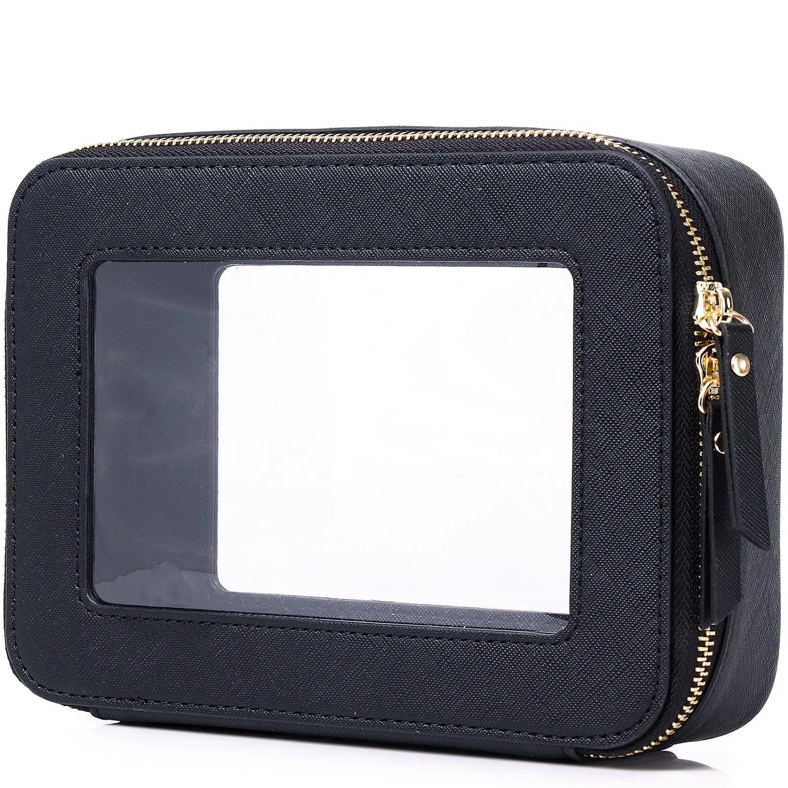 Pinkmik D/Black Medium Clear Makeup Bag | TSA Approved Travel Cosmetic Case - main product image